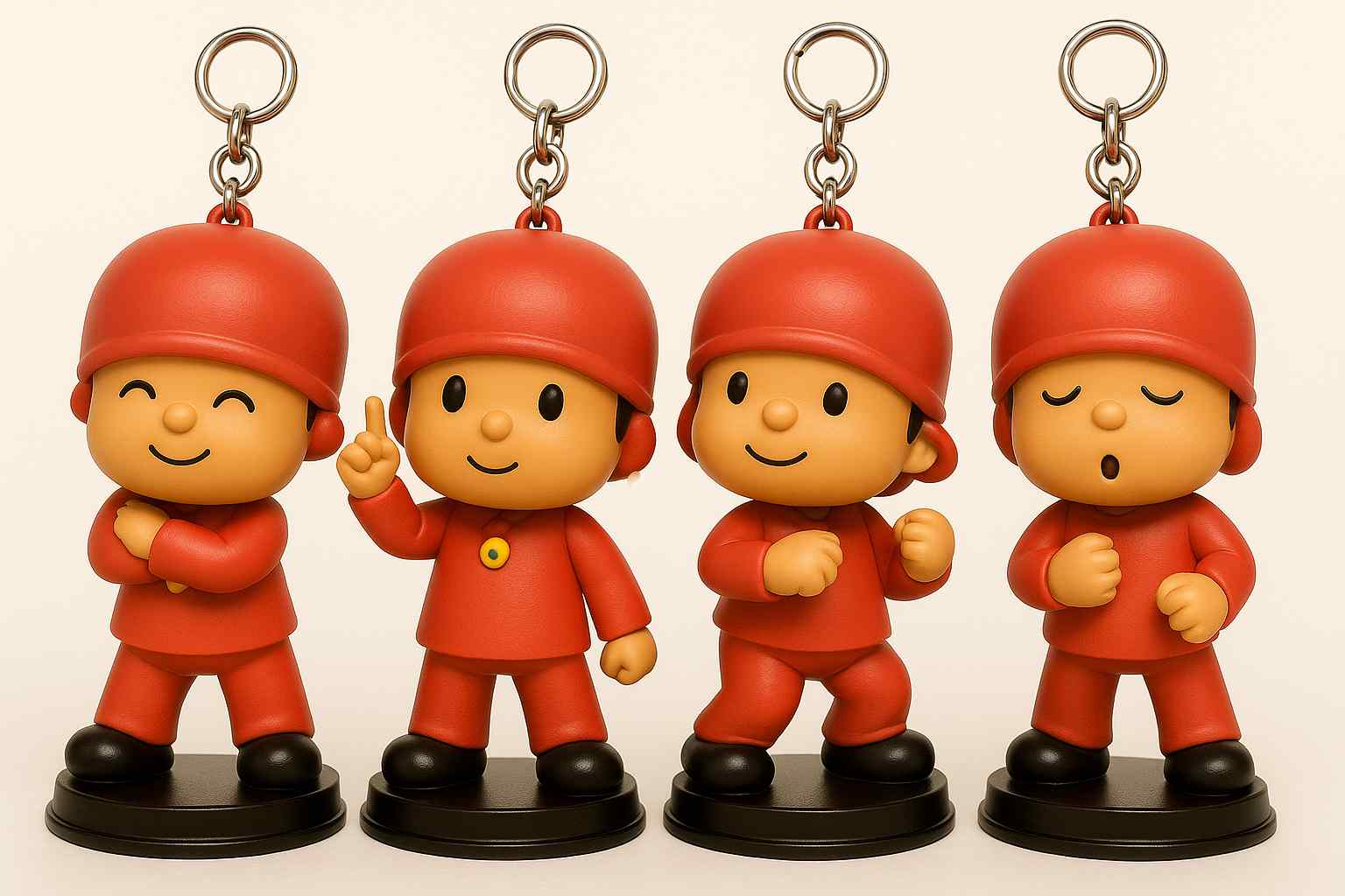 4 set of Pocoyo Keychain version Multi Pose Doll