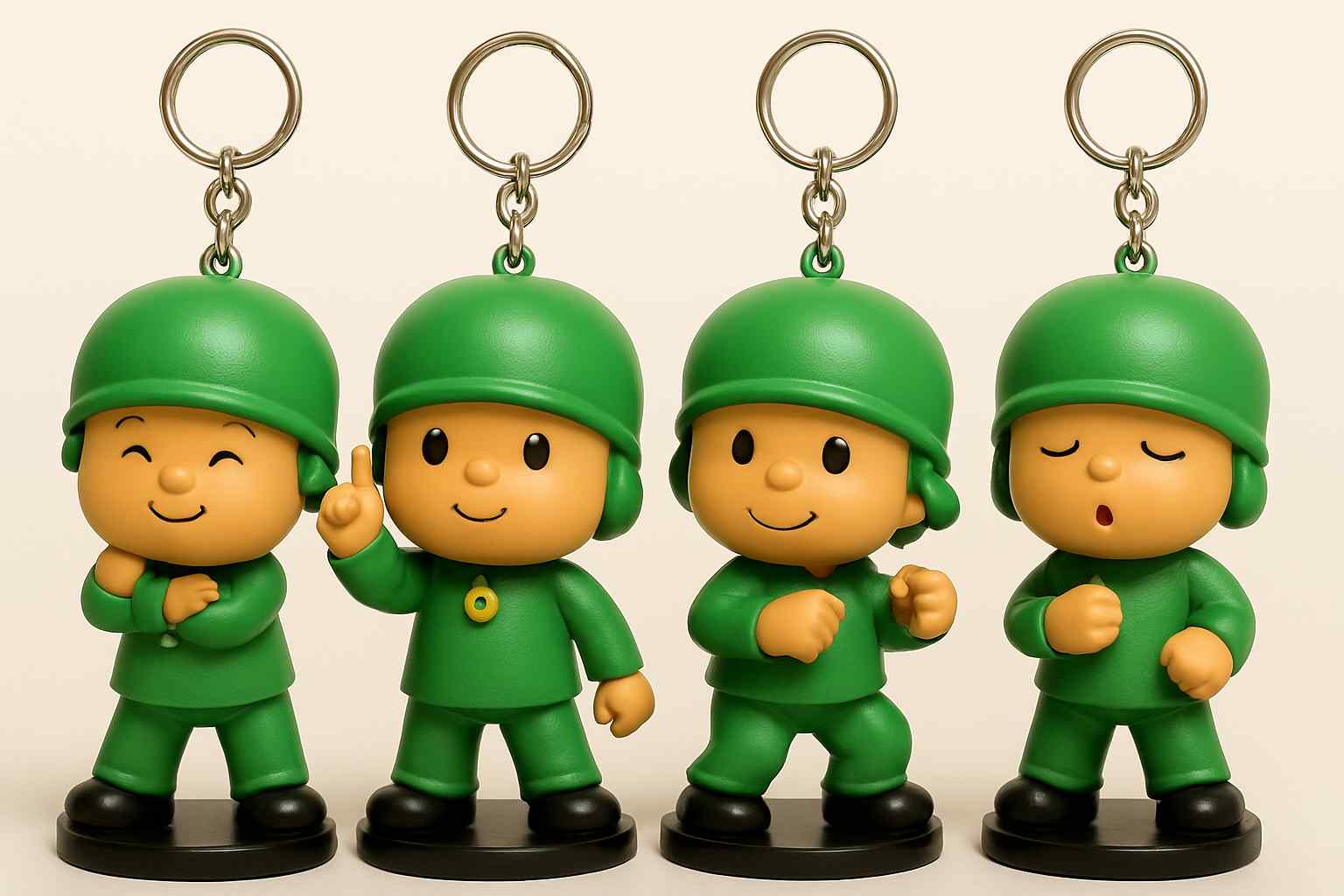 4 set of Pocoyo Keychain version Multi Pose Doll