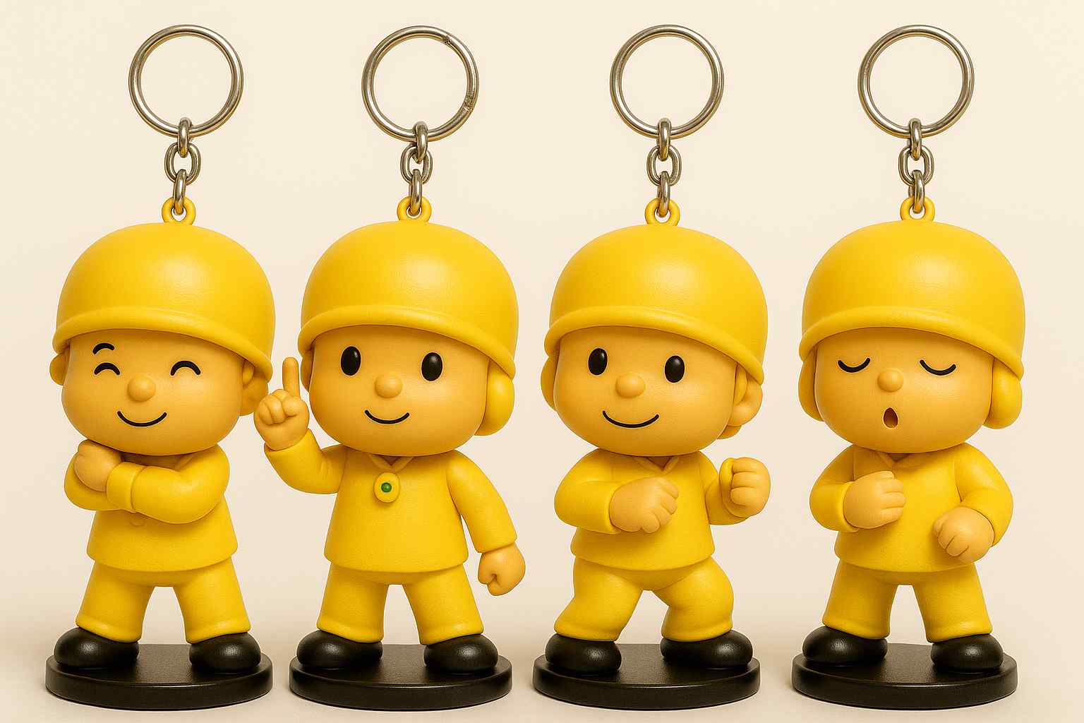 4 set of Pocoyo Keychain version Multi Pose Doll
