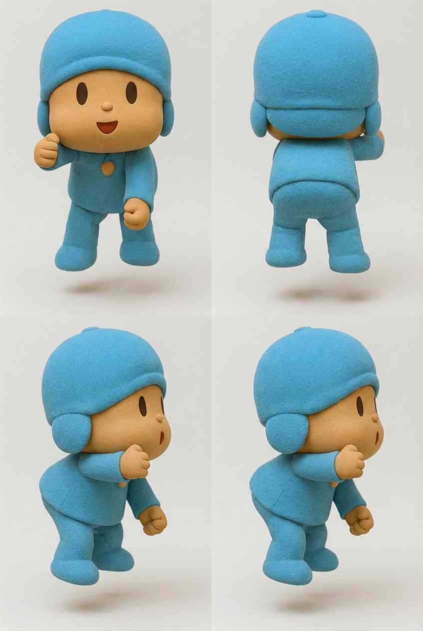 Pocoyo Dancing Boy Jump Pose Figure Doll