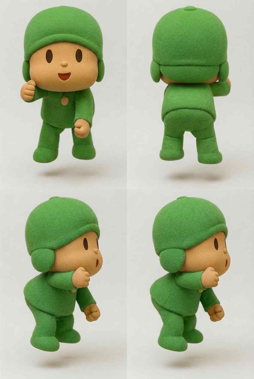 Pocoyo Dancing Boy Jump Pose Figure Doll